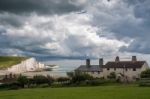 Storm Brewing Over The Seven Sisters Stock Photo