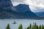 Wild Goose Island Saint Mary Lake Stock Photo