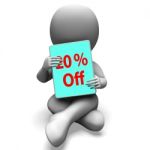 Twenty Percent Off Tablet Means 20% Discount Or Sale Online Stock Photo