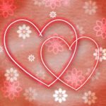 Hearts Intertwinted Shows Valentine's Day And Backgrounds Stock Photo