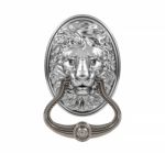 Silver Lion Door Knocker Stock Photo