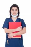 Doctor Holding Folder Stock Photo