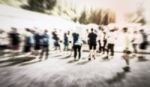 Blurred Crowd Of Athlete For Marathon Stock Photo