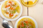 Syrian Barley Broth Soup Aleppo Style Stock Photo