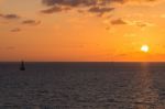 Boat On Open Sea Stock Photo