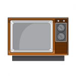 Vintage Television Set 1970s Retro Style Stock Photo