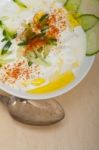 Arab Middle East Goat Yogurt And Cucumber Salad Stock Photo