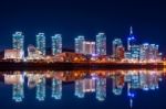 South Korea Skyline At Night Stock Photo