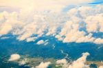 High Angle View Thailand On The Air Plane Stock Photo