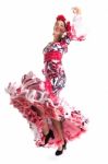 Flamenco Dancer In Beautiful Dress Stock Photo