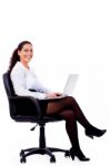 Business Woman With Laptop Stock Photo