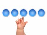 Baby Hand Pressing Button Stock Photo