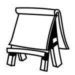 Paper Board On Wooden Easel- Illustration Stock Photo