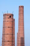 Brick Chimneys Stock Photo