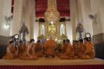 Samutprakan Thailand - March 23 : Unidentified Thai Monk Praying Stock Photo