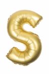 Golden Inflatable Letter Uppercase Stock Photo