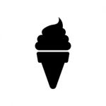 Ice Cream Cone Symbol Icon  Illustration On White Ba Stock Photo