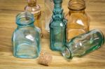 Vintage Glass Bottles Stock Photo