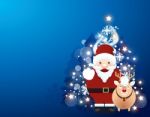 Santa Claus And Rudolph Stock Photo