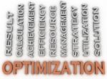 3d Image Optimization Issues Concept Word Cloud Background Stock Photo