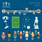 Soccer Icons Flat Design Stock Photo