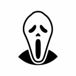 Icon Of White Horror Mask -  Iconic Design Stock Photo