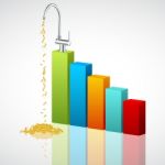 Business Graph With Dollar Tap Stock Photo