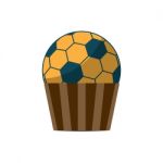 Soccer Ball Cupcake Sport Flat Design Icon  Illustration Stock Photo