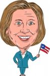 Hillary Clinton Democrat President 2016 Cartoon Stock Photo