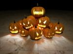 3d Pumpkin Heads Stock Photo