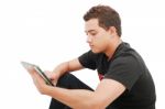 Boy With Tablet Pc Stock Photo