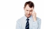 Middle Aged Man Having Headache Stock Photo