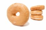 Donuts Over White Background Stock Photo