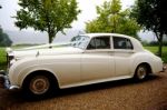 Bridal Car On A Rainy Day Stock Photo