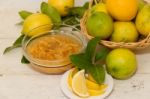 Sweet Lemon Jam From The Organic Garden Stock Photo