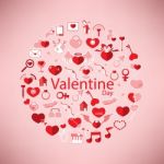 Template Circle Valentine's Day, Love Icon Stock Photo