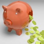 Broken Piggybank Showing Wealthy Profits Stock Photo