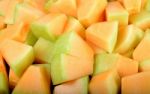 Close Up Cantaloupe Melon Background Texture Stock Photo