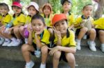 Kindergarten Students Visit The Zoo, In The Jul 15, 2016. Bangkok Thailand Stock Photo