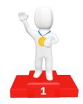 3d Winner On Top Podium Stock Photo