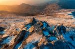 Sunrise On Deogyusan Mountains Covered With Snow In Winter,south Korea Stock Photo