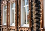 Carved Wooden Window Frames Stock Photo