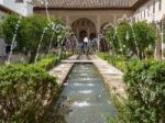 Granada, Andalucia/spain - May 7 : View Of A Fountain In The Alh Stock Photo