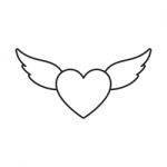 Heart With Wings Love Thin Line Flat Design Icon  Illustra Stock Photo