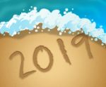 Twenty Nineteen Represents 2019 New Year 3d Illustration Stock Photo