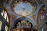 Interior View Of The Parish Church In Ortisei Stock Photo