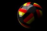 Germany Soccer Ball On Dark Background Stock Photo