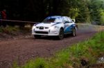 S. Cullen Driving Subaru Impreza Stock Photo