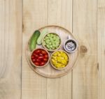 Fresh Vegetables Salad With Japanese Dressing Stock Photo