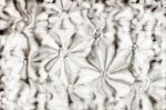 Densely White Bokeh Light Sparkle Shining On Platinum Background Stock Photo